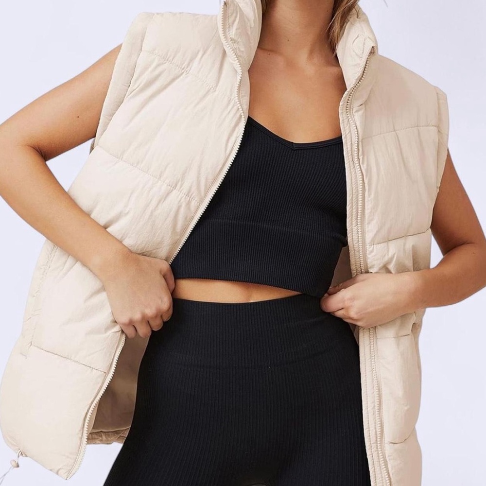 Women's Cream Puffer Vest